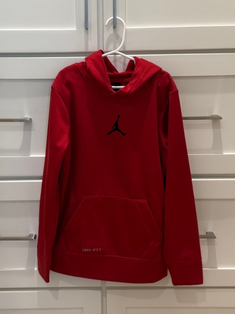 Jordan Red Kids' Pullover Hoodie with Black Jumpman